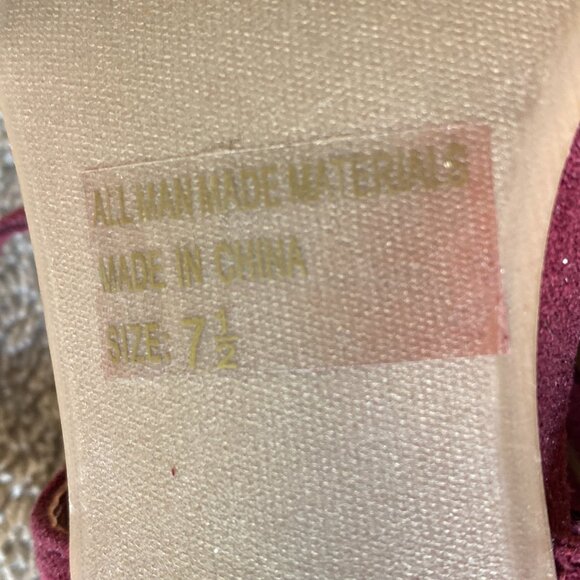 Wild Diva Lounge Burgundy Fringe Heels | Size 7.5 | Suede Cutout Stiletto Sandal - Picture 6 of 7